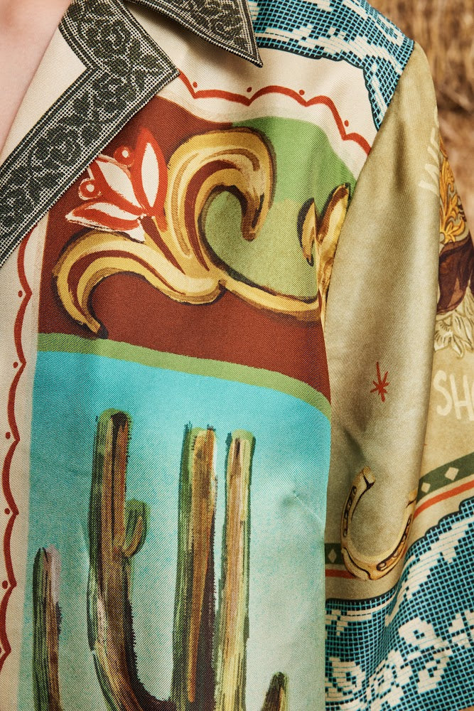 Ace Silk Shirt - Rodeo Print