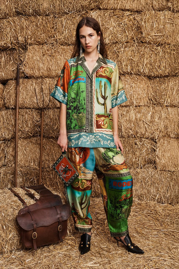 Ace Silk Shirt - Rodeo Print