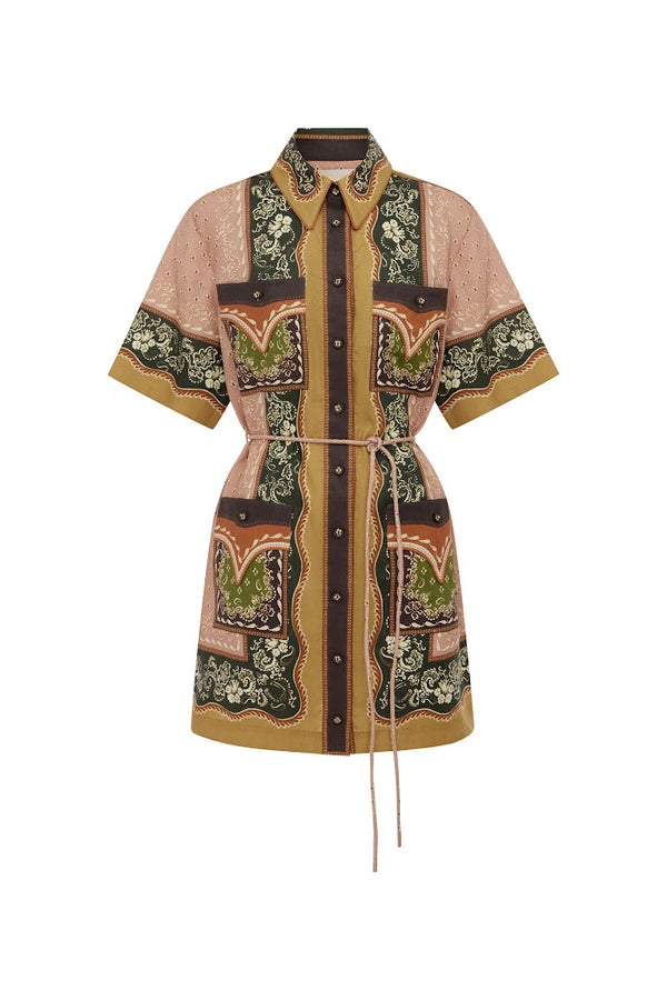 Darcey Mini Dress - Bandana Print