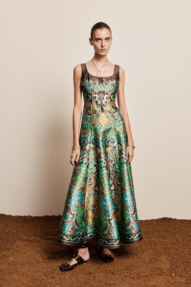 Charlotte Gown - Medallion Print