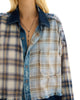 Mixed Flannel And Denim Shirt