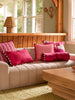 Pinstripe Rose 50cm Cushion styled