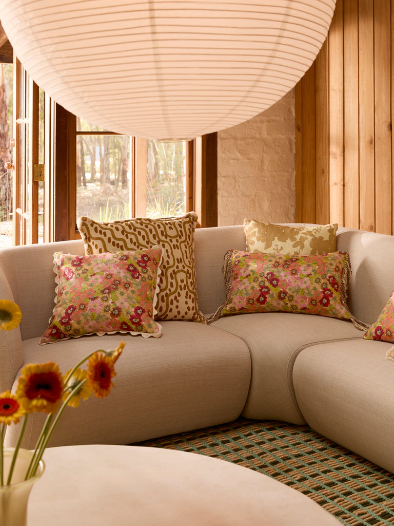 Primrose Sunset 60x40cm Cushion styled