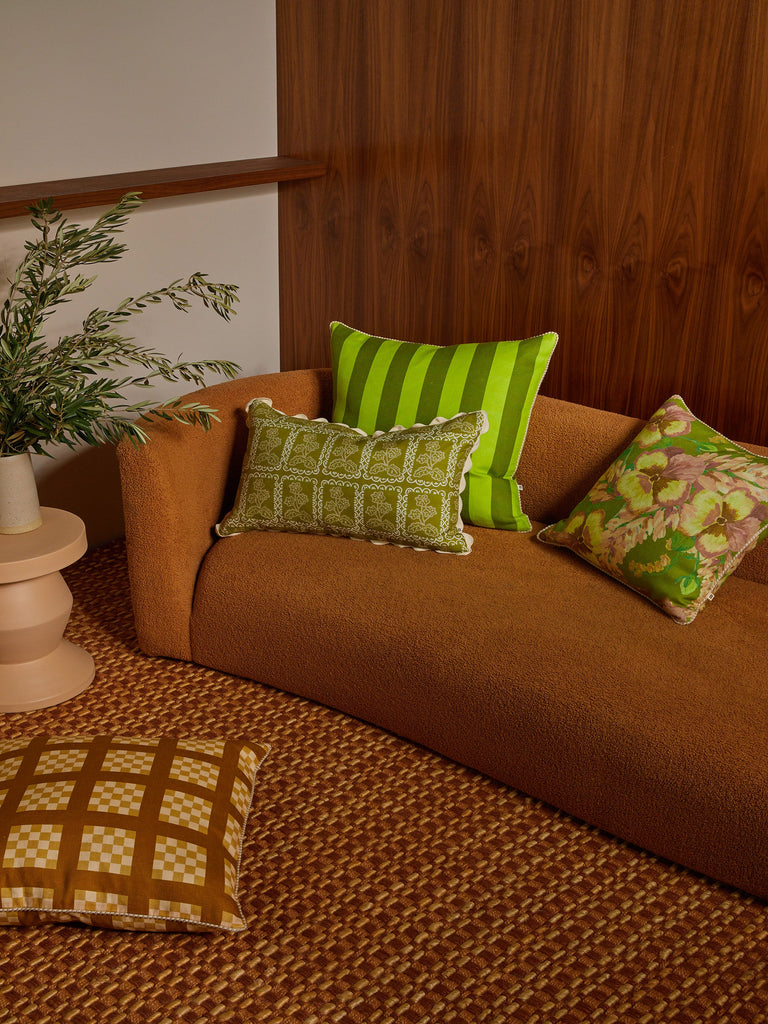 Mountain Floral Citrine 50cm Cushion styled