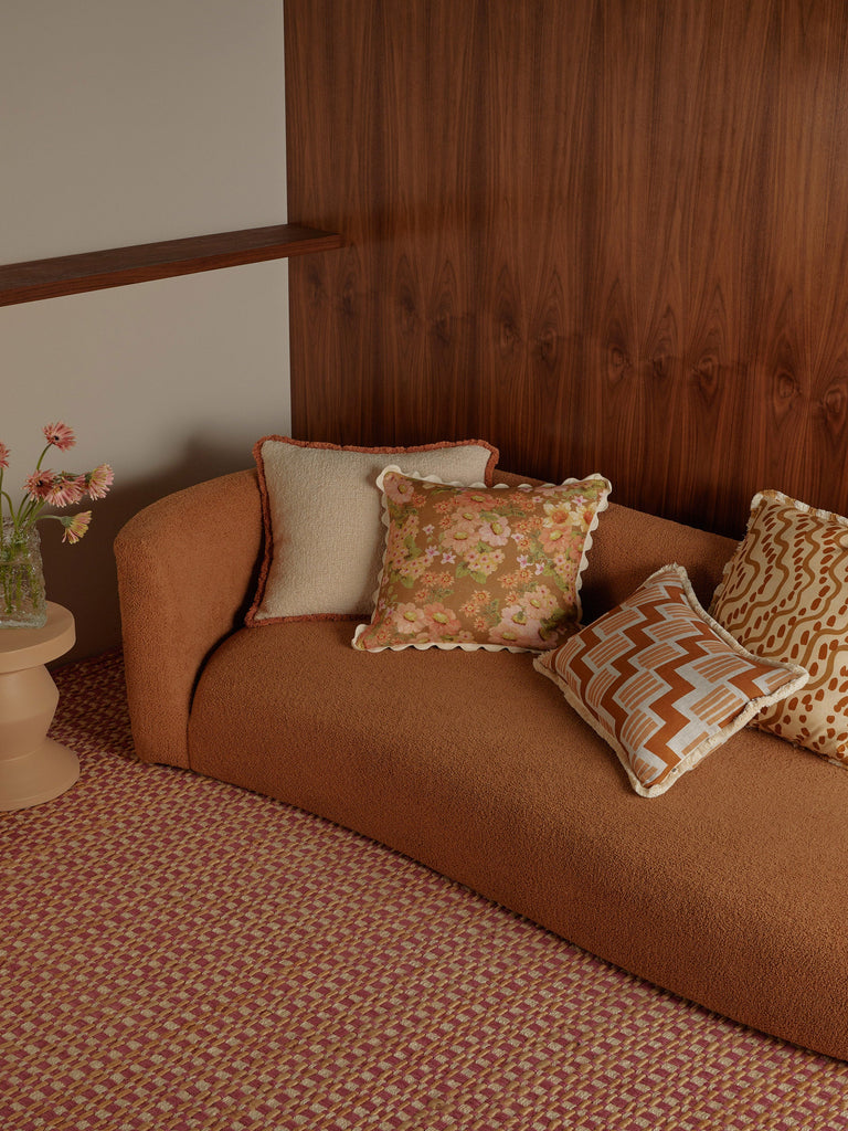 Rosemary Tan 60x40cm Cushion styled