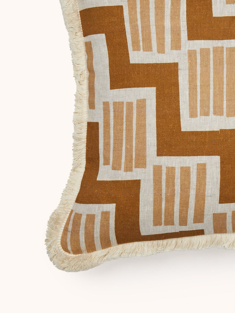 Rosemary Tan 60x40cm Cushion styled living room