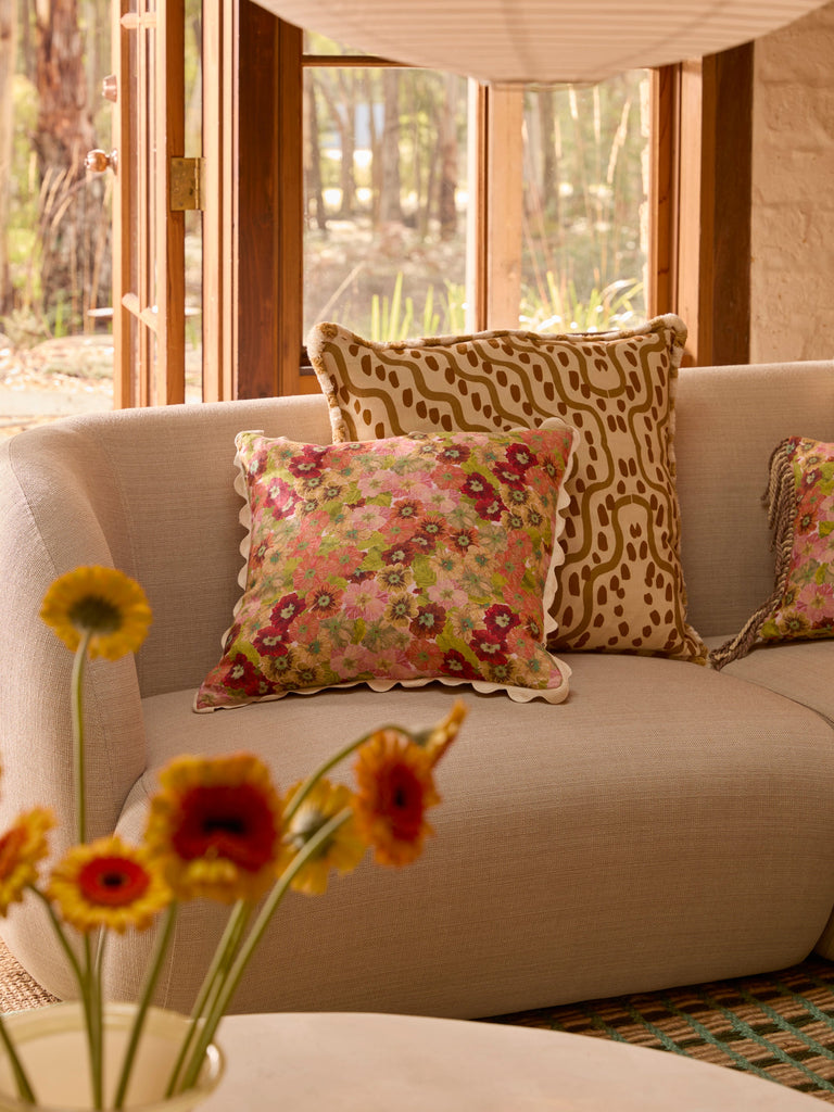 Rushes Wheat 60cm Cushion styled
