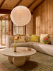 Delilah Yellow 45cm Round Cushion styled