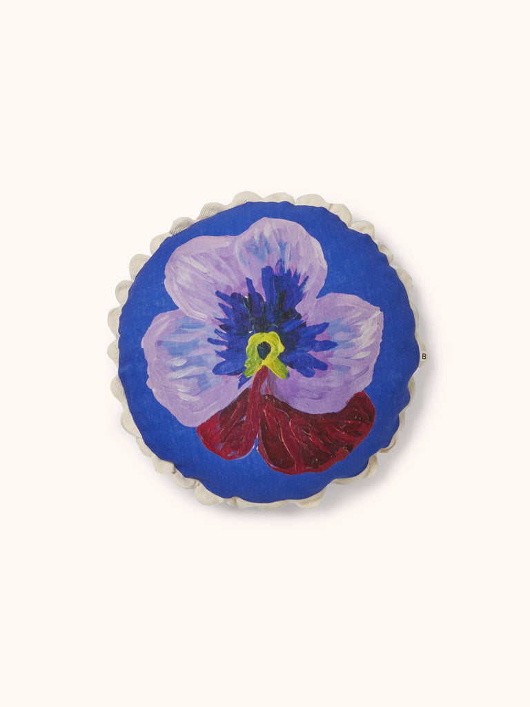 Pansy Klein Blue 45cm Round Cushion