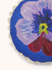 Pansy Klein Blue 45cm Round Cushion styled living room