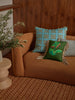 Lattice Blue 60cm Cushion styled