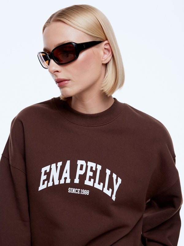Mila Oversized Sweater - Chocolate/Ena Pelly