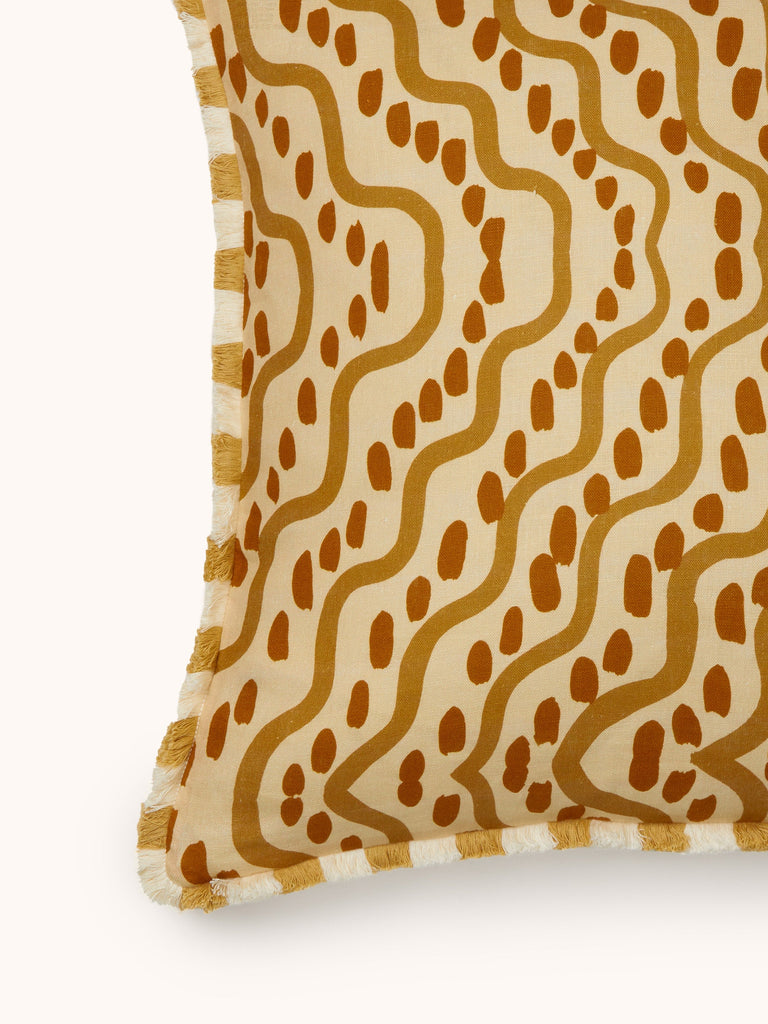 Rushes Wheat 60cm Cushion styled living room