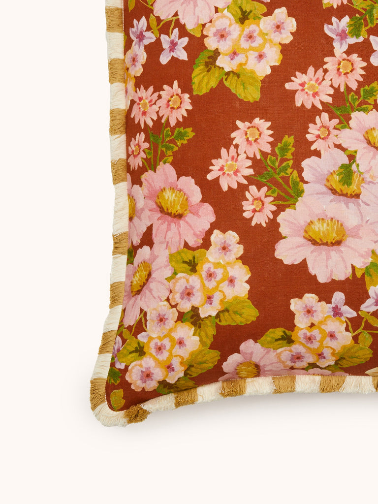 Buttercup Rust 60cm Cushion styled living room