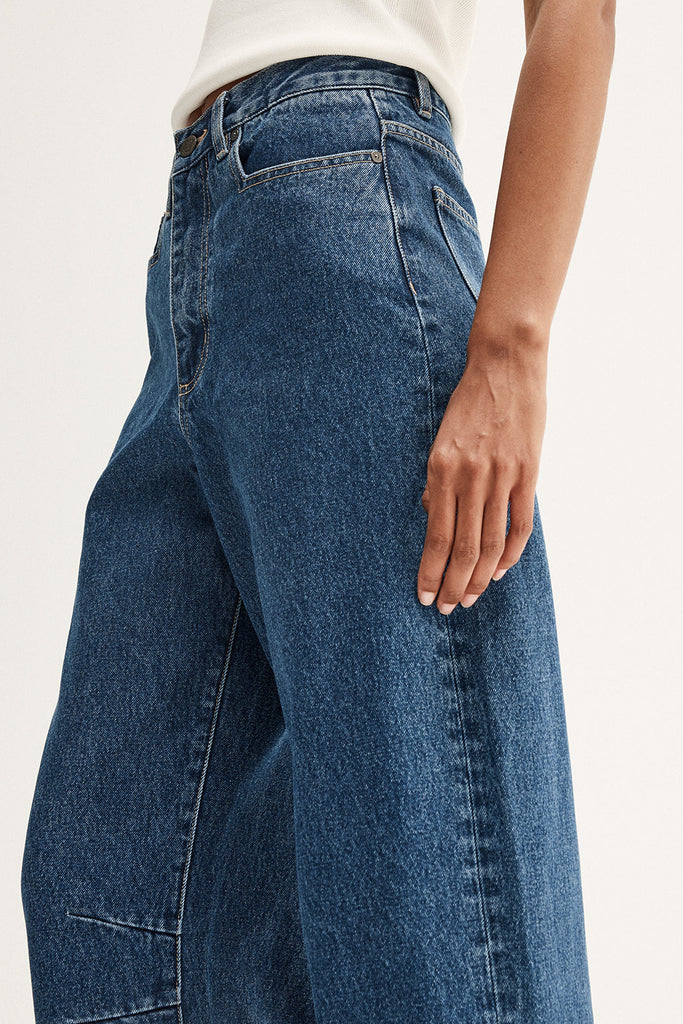 Mason Barrel Leg Jean Dark Indigo
