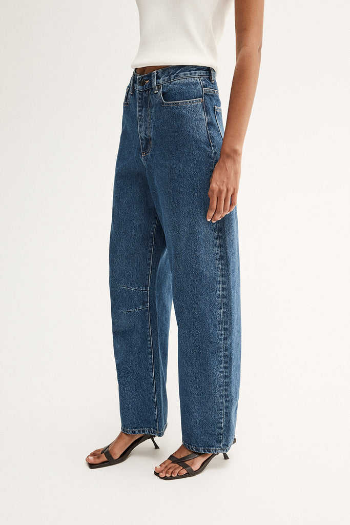 Mason Barrel Leg Jean Dark Indigo