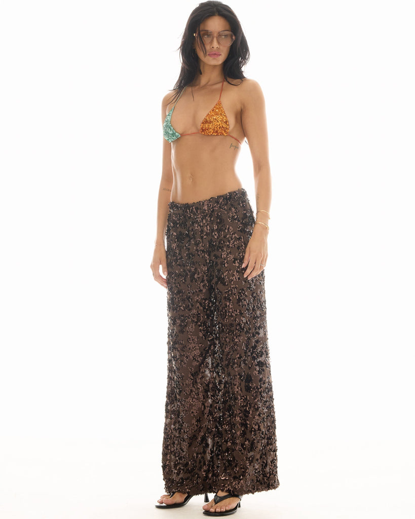 Fame Embellished Pants Chocolate