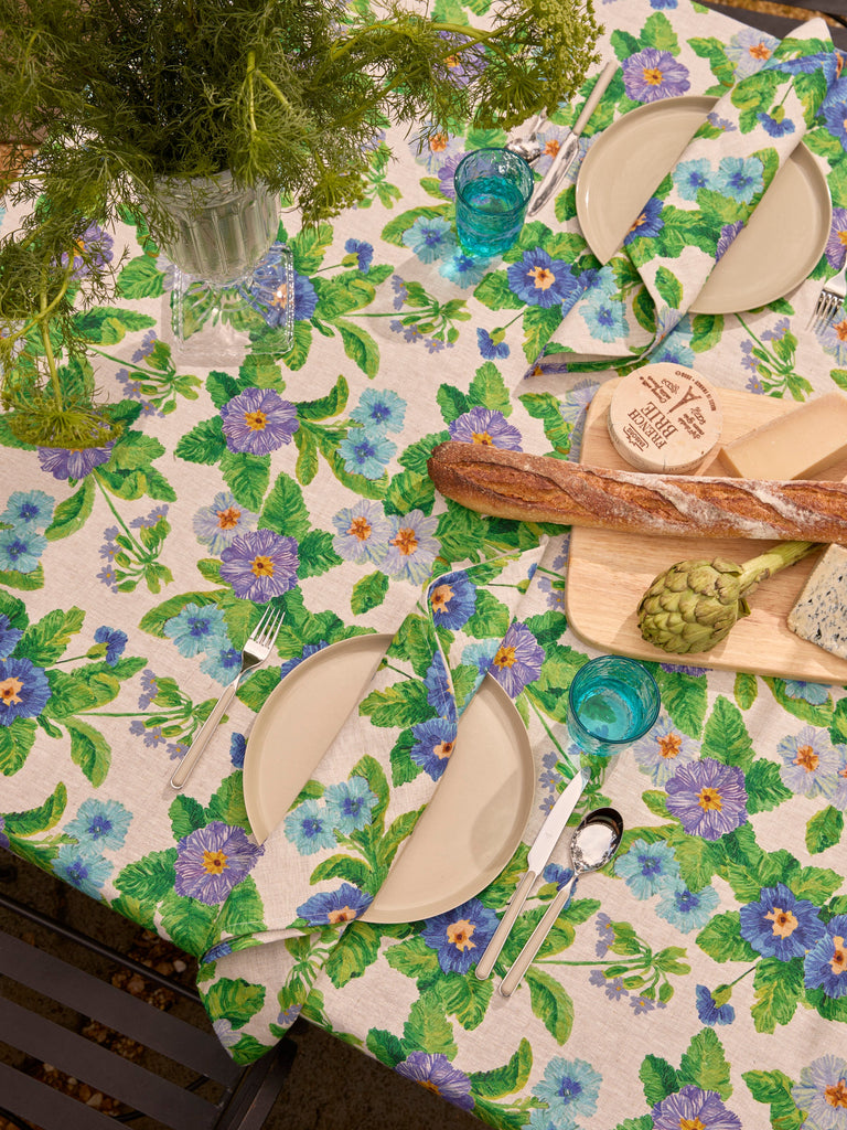 Summer Patch Blue Tablecloth styled