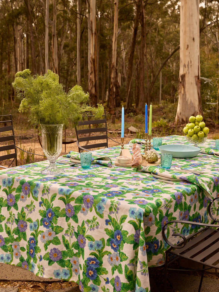 Summer Patch Blue Tablecloth styled