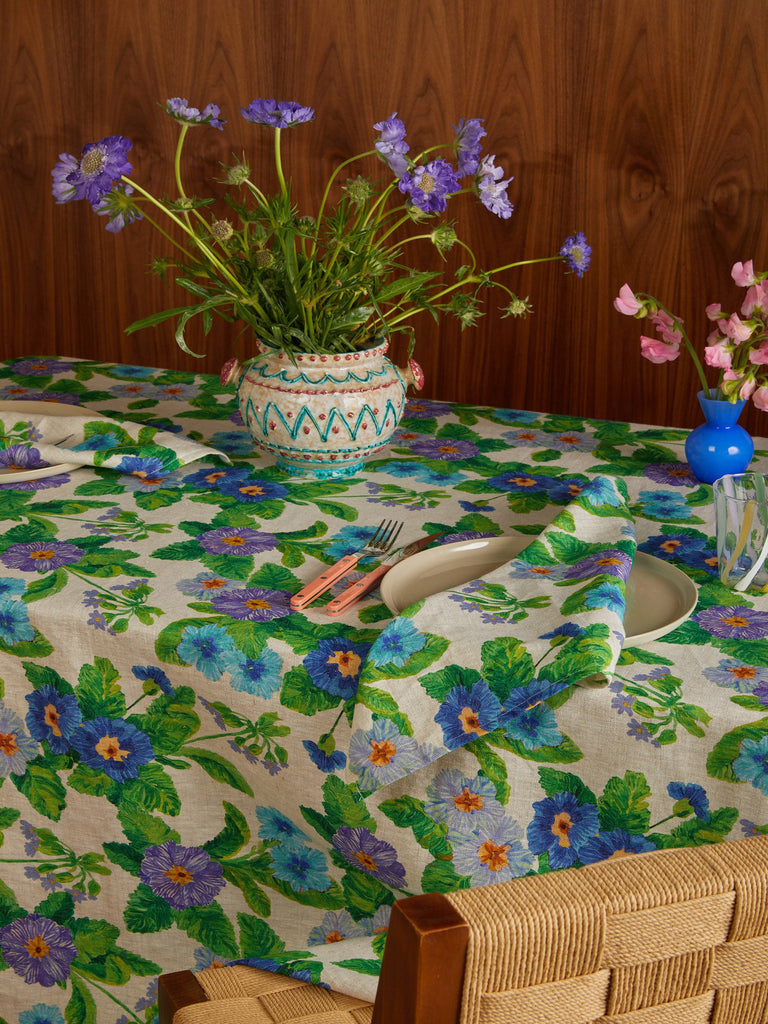 Summer Patch Blue Napkins styled