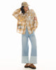 Patched Up Yellow Flannel Western Shirt