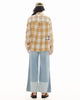 Patched Up Yellow Flannel Western Shirt