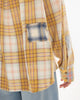 Patched Up Yellow Flannel Western Shirt