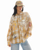 Patched Up Yellow Flannel Western Shirt
