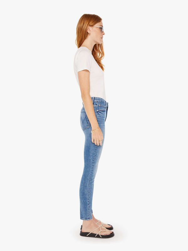 jumbled mother denim high waist looker on the road skinny jeans mid blue wash whiskering womens fashion australia jumbledonline