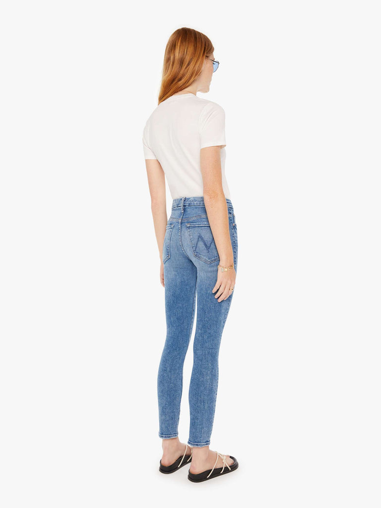 jumbled mother denim high waist looker on the road skinny jeans mid blue wash whiskering womens fashion australia jumbledonline