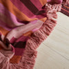 jumbled sage and clare luna collection Aisha knit blanket cotton jacquard pink red orange fringe stripe aztec throw collar bright fun bed bedding bedroom living lounge jumbledonline australia