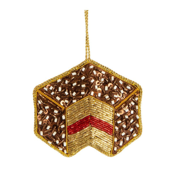 jumbled sequin ornament decoration Christmas xmas tree gift tag festive table setting present stocking filler australia fun jumbledonline luxe place setting sparkle Lamington cake dessert chocolate