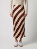 jumbled stella and gemma liv skirt merlot stripe maroon Burgundy beige bias cut winter womens fashion australia maxi silk jumbledonline