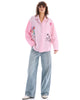 jumbled the tales lucky club shirt womens stripe pink collar button up star swan four leaf clover fun bright fashion australia orange nsw collaboration oversized cuff relaxed front pocket weekend wear workwear tenpin bowling pool cowboy denim jeans boots night out heart love red flowers 