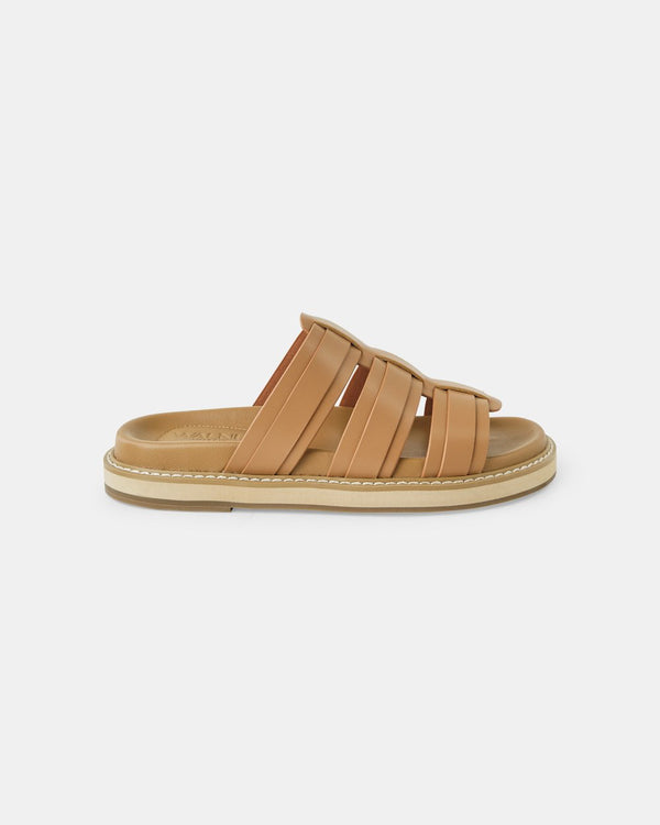 jumbled walnut Melbourne olena leather slide sandal mocha tan brown summer spring footwear fashion Australia jumbledonline