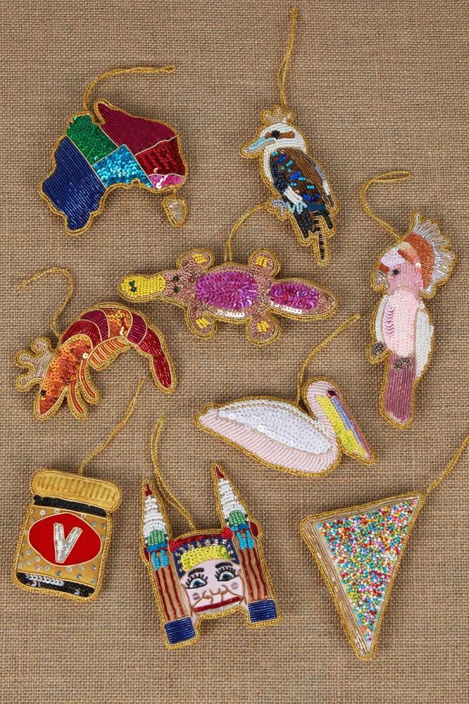 jumbled sequin ornament decoration Christmas xmas tree gift tag festive table setting present stocking filler australia fun jumbledonline luxe place setting sparkle