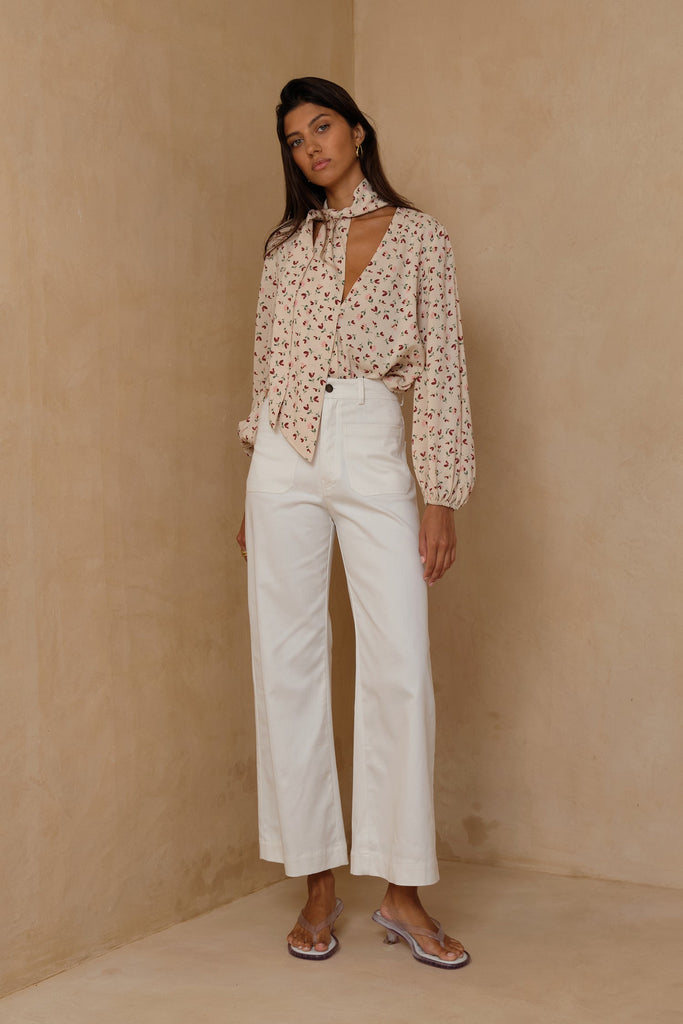 Molly Cotton Pants - Ivory
