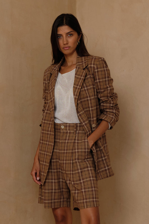 Odilla Jacket - Sand Plaid
