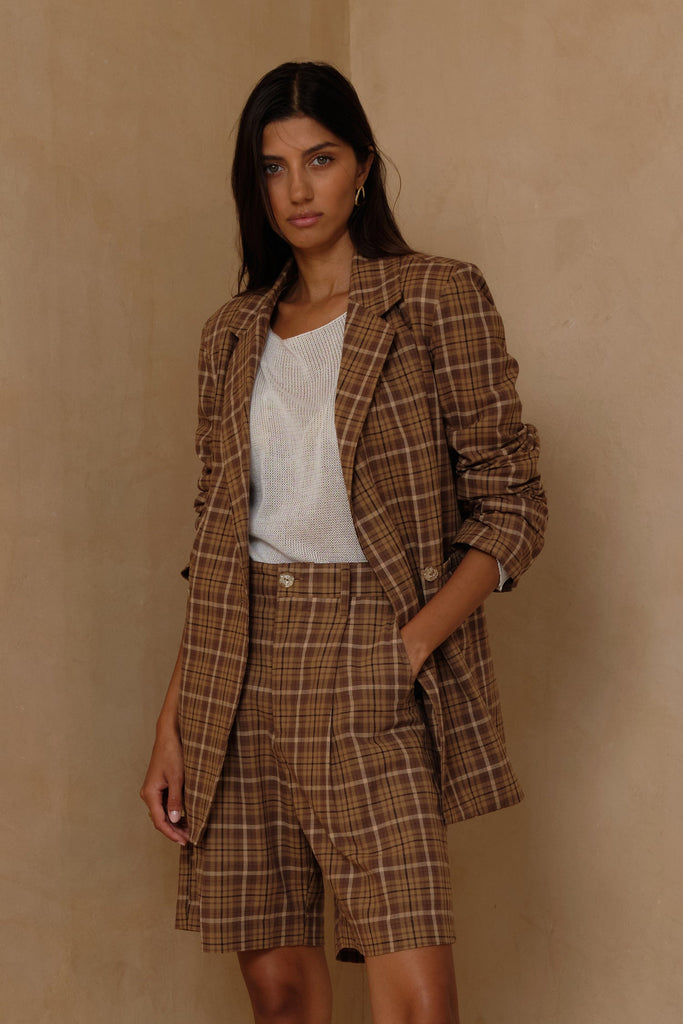 Odilla Jacket - Sand Plaid
